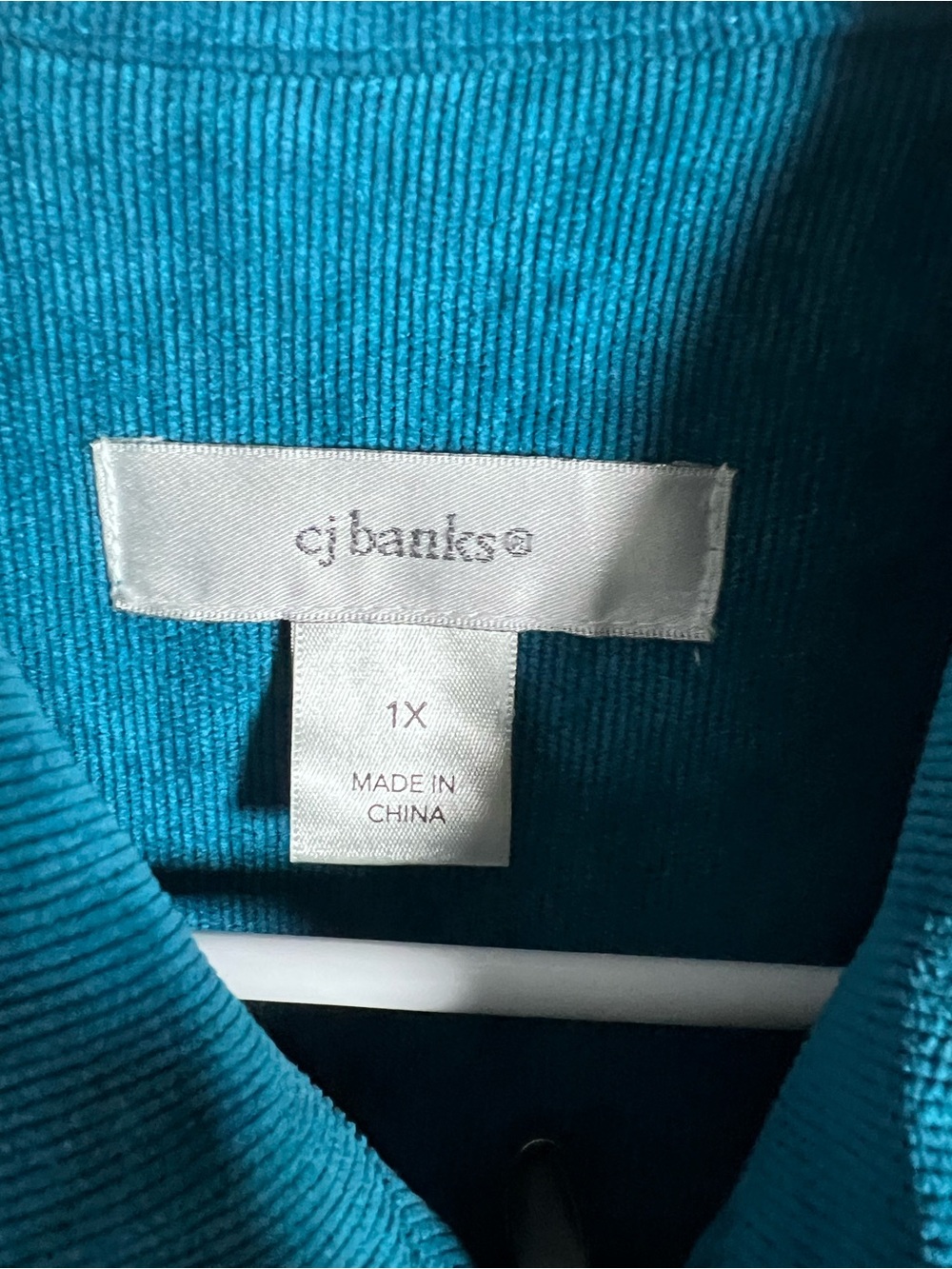 CJ Banks Blue Teal Zip-Front Women's Jacket Size 1X - Picture 5 of 6